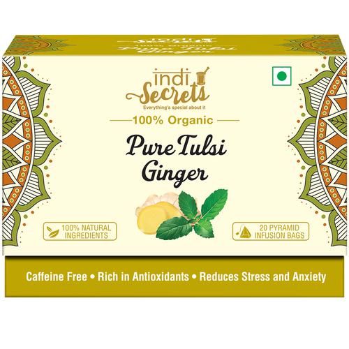 IndiSecrets Organic Tea - Tulsi & Ginger, 36 g (20 Bags x 1.8 g each)-2.webp